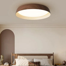 Load image into Gallery viewer, INSPIRA LIFESTYLES - Noar Ceiling Light, Scandinavian ceiling light, walnut-toned ceiling light, flush mount LED ceiling light, Nordic interior lighting, minimalist ceiling light, contemporary interior lighting, designer ceiling fixture