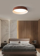 Load image into Gallery viewer, INSPIRA LIFESTYLES - Noar Ceiling Light, Scandinavian ceiling light, walnut-toned ceiling light, flush mount LED ceiling light, Nordic interior lighting, minimalist ceiling light, contemporary interior lighting, designer ceiling fixture