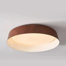 Load image into Gallery viewer, INSPIRA LIFESTYLES - Noar Ceiling Light, Scandinavian ceiling light, walnut-toned ceiling light, flush mount LED ceiling light, Nordic interior lighting, minimalist ceiling light, contemporary interior lighting, designer ceiling fixture