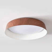 Load image into Gallery viewer, INSPIRA LIFESTYLES - Noar Ceiling Light, Scandinavian ceiling light, walnut-toned ceiling light, flush mount LED ceiling light, Nordic interior lighting, minimalist ceiling light, contemporary interior lighting, designer ceiling fixture