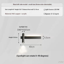 Load image into Gallery viewer, INSPIRA LIFESTYLES – Dueci Reading Wall Light, modern multi-directional reading light, up and down LED wall lamp, architectural bedside lighting, Italian minimalist wall sconce, contemporary wall light with adjustable head, 90 degree pivot reading sconce, dual directional wall fixture, bedroom reading light, living room accent lighting, hotel guest room lighting, solid copper wall light, gold wall light, black wall light, linear architectural sconce, linear wall light, linear LED wall light, wall sconce