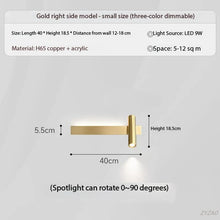 Load image into Gallery viewer, INSPIRA LIFESTYLES – Dueci Reading Wall Light, modern multi-directional reading light, up and down LED wall lamp, architectural bedside lighting, Italian minimalist wall sconce, contemporary wall light with adjustable head, 90 degree pivot reading sconce, dual directional wall fixture, bedroom reading light, living room accent lighting, hotel guest room lighting, solid copper wall light, gold wall light, black wall light, linear architectural sconce, linear wall light, linear LED wall light, wall sconce