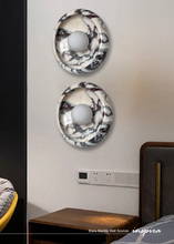 Load image into Gallery viewer, INSPIRA LIFESTYLES Elara Marble Wall Sconce natural jade onyx marble stone wall light circular stone wall sconce frosted globe diffuser modern architectural lighting spa bathroom wall light luxury hospitality wall lighting minimalist stone wall fixture