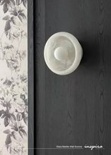 Load image into Gallery viewer, INSPIRA LIFESTYLES Elara Marble Wall Sconce natural jade onyx marble stone wall light circular stone wall sconce frosted globe diffuser modern architectural lighting spa bathroom wall light luxury hospitality wall lighting minimalist stone wall fixture