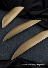 Load image into Gallery viewer, INSPIRA LIFESTYLES – Fin Antique Bronze Handles, curved cabinet pull, sculptural bronze hardware, organic modern cabinet handle, antique bronze drawer pull, designer cabinetry hardware