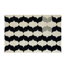 Load image into Gallery viewer, INSPIRA LIFESTYLES – Monarc Area Rug, black and ivory geometric rug, 100% polyester rug, soft and durable area rug, modern patterned rug, abstract design rug, contemporary interior rug, high-performance rug, easy-clean rug, living room rug, dining room rug, designer rug décor