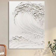 Load image into Gallery viewer, INSPIRA LIFESTYLES | Nami Series Acrylic Paintings all-white acrylic paintings displayed together, each with a unique highly textured wave pattern, creating a cohesive monochrome art collection for a modern wall.