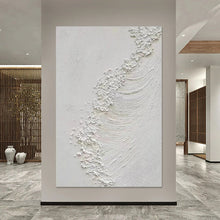 Load image into Gallery viewer, INSPIRA LIFESTYLES | Nami Series Acrylic Paintings all-white acrylic paintings displayed together, each with a unique highly textured wave pattern, creating a cohesive monochrome art collection for a modern wall.
