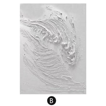 Load image into Gallery viewer, INSPIRA LIFESTYLES | Nami Series Acrylic Paintings all-white acrylic paintings displayed together, each with a unique highly textured wave pattern, creating a cohesive monochrome art collection for a modern wall.