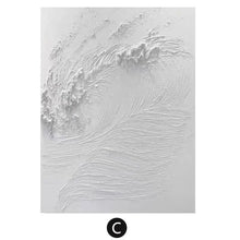 Load image into Gallery viewer, INSPIRA LIFESTYLES | Nami Series Acrylic Paintings all-white acrylic paintings displayed together, each with a unique highly textured wave pattern, creating a cohesive monochrome art collection for a modern wall.