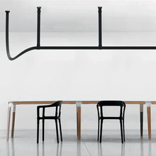 Load image into Gallery viewer, INSPIRA LIFESTYLES – Profilo Bar Pendant, modern linear LED pendant light, leather suspension bar light, long dining table pendant, kitchen island linear lighting, architectural ceiling light