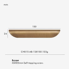 Load image into Gallery viewer, INSPIRA LIFESTYLES - RIVA PULL HANDLES, EDGE PULL HANDLES, SOLID BRASS CABINET HANDLE, MODERN ARC HANDLE, ERGONOMIC CABINET PULL, MINIMAL CABINET HARDWARE, BUILT IN EDGE PULL, KITCHEN DRAWER EDGE HANDLE, ANTIQUE BRONZE CABINET HANDLE, BRUSHED GOLD EDGE PULL, BLACK CABINET HARDWARE, WHITE CABINET HANDLE, ARCHITECTURAL CABINET HARDWARE, CONTEMPORARY MILLWORK HARDWARE, INSPIRA LIFESTYLES