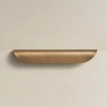 Load image into Gallery viewer, INSPIRA LIFESTYLES - RIVA PULL HANDLES, EDGE PULL HANDLES, SOLID BRASS CABINET HANDLE, MODERN ARC HANDLE, ERGONOMIC CABINET PULL, MINIMAL CABINET HARDWARE, BUILT IN EDGE PULL, KITCHEN DRAWER EDGE HANDLE, ANTIQUE BRONZE CABINET HANDLE, BRUSHED GOLD EDGE PULL, BLACK CABINET HARDWARE, WHITE CABINET HANDLE, ARCHITECTURAL CABINET HARDWARE, CONTEMPORARY MILLWORK HARDWARE, INSPIRA LIFESTYLES