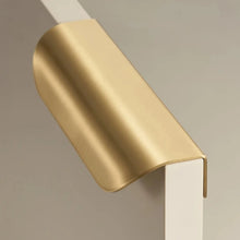 Load image into Gallery viewer, INSPIRA LIFESTYLES - RIVA PULL HANDLES, EDGE PULL HANDLES, SOLID BRASS CABINET HANDLE, MODERN ARC HANDLE, ERGONOMIC CABINET PULL, MINIMAL CABINET HARDWARE, BUILT IN EDGE PULL, KITCHEN DRAWER EDGE HANDLE, ANTIQUE BRONZE CABINET HANDLE, BRUSHED GOLD EDGE PULL, BLACK CABINET HARDWARE, WHITE CABINET HANDLE, ARCHITECTURAL CABINET HARDWARE, CONTEMPORARY MILLWORK HARDWARE, INSPIRA LIFESTYLES