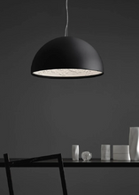 Load image into Gallery viewer, INSPIRA LIFESTYLES – Flower Dome Pendant Light, embossed floral interior dome chandelier, diffused frosted light source, contemporary dining room lighting, hospitality pendant for cafés, restaurants, and bistros