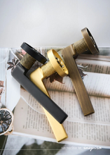 Load image into Gallery viewer, Inspira Lifestyles Lyle Door Lever Set – Solid Brass Satin Brass Door Handle, Subtle Pattern Door Lever, Modern Interior Door Hardware, Transitional Door Handle, Contemporary Door Lever, Bronze Door Lever, Matte Black Handle, Architectural Door Hardware, Luxury Brass Lever, Minimalist Door Handle