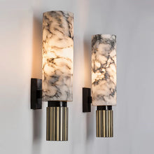 Load image into Gallery viewer, INSPIRA LIFESTYLES - Isabel Marble Wall Sconce, Modern Luxury Natural Marble Wall Lamp, Living Room Wall Lamp, Bedside Wall Lamp, Bedroom Wall Decoration, LED Wall Light Fixtures, Vintage Sconce Lighting, Home-appliance Wall Lamp, Natural Marble Lamp, Luxury Wall Lighting, Elegant Wall Sconce, Modern Home Lighting, Marble LED Light