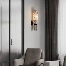 Load image into Gallery viewer, INSPIRA LIFESTYLES - Isabel Marble Wall Sconce, Modern Luxury Natural Marble Wall Lamp, Living Room Wall Lamp, Bedside Wall Lamp, Bedroom Wall Decoration, LED Wall Light Fixtures, Vintage Sconce Lighting, Home-appliance Wall Lamp, Natural Marble Lamp, Luxury Wall Lighting, Elegant Wall Sconce, Modern Home Lighting, Marble LED Light
