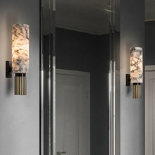 Load image into Gallery viewer, INSPIRA LIFESTYLES - Isabel Marble Wall Sconce, Modern Luxury Natural Marble Wall Lamp, Living Room Wall Lamp, Bedside Wall Lamp, Bedroom Wall Decoration, LED Wall Light Fixtures, Vintage Sconce Lighting, Home-appliance Wall Lamp, Natural Marble Lamp, Luxury Wall Lighting, Elegant Wall Sconce, Modern Home Lighting, Marble LED Light