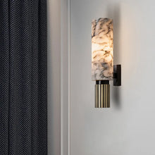 Load image into Gallery viewer, INSPIRA LIFESTYLES - Isabel Marble Wall Sconce, Modern Luxury Natural Marble Wall Lamp, Living Room Wall Lamp, Bedside Wall Lamp, Bedroom Wall Decoration, LED Wall Light Fixtures, Vintage Sconce Lighting, Home-appliance Wall Lamp, Natural Marble Lamp, Luxury Wall Lighting, Elegant Wall Sconce, Modern Home Lighting, Marble LED Light