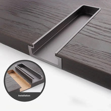 Load image into Gallery viewer, INSPIRA LIFESTYLES | Kaliph Recessed Pull Handles - WARDROBE PULLS, WARDROBE HARDWARE, SIMPLE HARDWARE, SIMPLE DRAWER PULL, RECESSED HARDWARE, RECESSED FURNITURE PULL, RECESSED DOOR PULL, RECESSED DOOR HARDWARE, MODERN HARDWARE, MATTE BLACK HARDWARE, KITCHEN PULLS, KITCHEN HARDWARE,KITCHEN CABINET HARDWARE, INTEGRATED DRAWER PULLS, INTEGRATED CABINET HARDWARE, FURNITURE PULL, FLUSH HARDWARE, FLUSH DOOR HARDWARE, EMBEDDED HARDWARE, EMBEDDED DOOR HARDWARE, DOOR PULLS, DECORATIVE PULL, CLOSET PULL