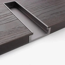 Load image into Gallery viewer, INSPIRA LIFESTYLES | Kaliph Recessed Pull Handles - WARDROBE PULLS, WARDROBE HARDWARE, SIMPLE HARDWARE, SIMPLE DRAWER PULL, RECESSED HARDWARE, RECESSED FURNITURE PULL, RECESSED DOOR PULL, RECESSED DOOR HARDWARE, MODERN HARDWARE, MATTE BLACK HARDWARE, KITCHEN PULLS, KITCHEN HARDWARE,KITCHEN CABINET HARDWARE, INTEGRATED DRAWER PULLS, INTEGRATED CABINET HARDWARE, FURNITURE PULL, FLUSH HARDWARE, FLUSH DOOR HARDWARE, EMBEDDED HARDWARE, EMBEDDED DOOR HARDWARE, DOOR PULLS, DECORATIVE PULL, CLOSET PULL