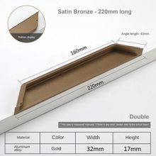 Load image into Gallery viewer, INSPIRA LIFESTYLES | Kanzu Recessed Pulls, Recessed Door Pulls, Embedded Door Pulls, Recessed Door Handles, Recessed Sliding Door Handles, sliding door hardware, sliding door pull, modern door pulls, flush door pulls, flush door handles, minimal door hardware, cabinet hardware, recessed cabinet hardware, flush furniture hardware, streamline door handles, sleek door handles, stylish designer hardware, modern home hardware, closet pulls, bathroom pulls, kitchen pulls, wardrobe hardware, long pull handles