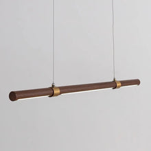 Load image into Gallery viewer, INSPIRA LIFESTYLES |  Klaxon Wood Pendant, Walnut Chandelier Walnut Light, WOODEN LIGHT FIXTURE, WOODEN CHANDELIER, WOOD PENDANT LIGHT, WOOD LIGHT, SIMPLE WOOD LINEAR LIGHT, PENDANT LIGHT FIXTURE, MODERN WOOD CHANDELIER, MODERN PENDANT LIGHT, Modern Dining Room Lighting, Minimalist LED Pendant, Linear Pendant Lighting, LINEAR LIGHT, LED PENDANT, KITCHEN ISLAND LIGHT, HANGING WOOD LIGHT, Dining Table Lighting, Dining Room LED Light, DINING LIGHT, Contemporary Pendant Light, Bar Pendant Lights