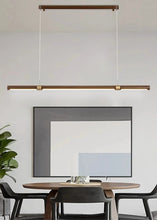 Load image into Gallery viewer, INSPIRA LIFESTYLES |  Klaxon Wood Pendant, Walnut Chandelier Walnut Light, WOODEN LIGHT FIXTURE, WOODEN CHANDELIER, WOOD PENDANT LIGHT, WOOD LIGHT, SIMPLE WOOD LINEAR LIGHT, PENDANT LIGHT FIXTURE, MODERN WOOD CHANDELIER, MODERN PENDANT LIGHT, Modern Dining Room Lighting, Minimalist LED Pendant, Linear Pendant Lighting, LINEAR LIGHT, LED PENDANT, KITCHEN ISLAND LIGHT, HANGING WOOD LIGHT, Dining Table Lighting, Dining Room LED Light, DINING LIGHT, Contemporary Pendant Light, Bar Pendant Lights
