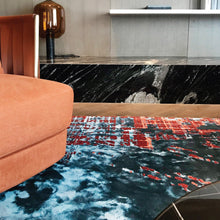 Load image into Gallery viewer, INSPIRA LIFESTYLES | Kokiiro Hand Tufted Rug, Sapphire Dusk Rug – Handcrafted Dark Blue Tencel & Wool Floor Covering, WOVEN RUG, WOOL AREA RUG, STATEMENT RUG, RECTANGLE AREA RUG, PREMIUM WOOL RUG, POST MODERN RUG, MULTI LEVEL RUG, MONOCHROME RUG, MODERN RUG, MODERN AREA RUG, MINIMAL RUG, MADE TO ORDER RUG, LIVING ROOM RUG, LARGE RUG, HIGH RELIEF RUG, Handmade Rug, HAND WOVEN RUG, HAND TUFTED RUG, DINING ROOM RUG, CONTEMPORARY RUG, COLOURFUL RUG, COLORFUL RUG, BEDROOM RUG, AREA RUG, ACCENT RUG