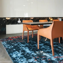Load image into Gallery viewer, INSPIRA LIFESTYLES | Kokiiro Hand Tufted Rug, Sapphire Dusk Rug – Handcrafted Dark Blue Tencel & Wool Floor Covering, WOVEN RUG, WOOL AREA RUG, STATEMENT RUG, RECTANGLE AREA RUG, PREMIUM WOOL RUG, POST MODERN RUG, MULTI LEVEL RUG, MONOCHROME RUG, MODERN RUG, MODERN AREA RUG, MINIMAL RUG, MADE TO ORDER RUG, LIVING ROOM RUG, LARGE RUG, HIGH RELIEF RUG, Handmade Rug, HAND WOVEN RUG, HAND TUFTED RUG, DINING ROOM RUG, CONTEMPORARY RUG, COLOURFUL RUG, COLORFUL RUG, BEDROOM RUG, AREA RUG, ACCENT RUG