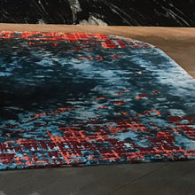 Load image into Gallery viewer, INSPIRA LIFESTYLES | Kokiiro Hand Tufted Rug, Sapphire Dusk Rug – Handcrafted Dark Blue Tencel & Wool Floor Covering, WOVEN RUG, WOOL AREA RUG, STATEMENT RUG, RECTANGLE AREA RUG, PREMIUM WOOL RUG, POST MODERN RUG, MULTI LEVEL RUG, MONOCHROME RUG, MODERN RUG, MODERN AREA RUG, MINIMAL RUG, MADE TO ORDER RUG, LIVING ROOM RUG, LARGE RUG, HIGH RELIEF RUG, Handmade Rug, HAND WOVEN RUG, HAND TUFTED RUG, DINING ROOM RUG, CONTEMPORARY RUG, COLOURFUL RUG, COLORFUL RUG, BEDROOM RUG, AREA RUG, ACCENT RUG
