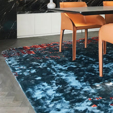 Load image into Gallery viewer, INSPIRA LIFESTYLES | Kokiiro Hand Tufted Rug, Sapphire Dusk Rug – Handcrafted Dark Blue Tencel & Wool Floor Covering, WOVEN RUG, WOOL AREA RUG, STATEMENT RUG, RECTANGLE AREA RUG, PREMIUM WOOL RUG, POST MODERN RUG, MULTI LEVEL RUG, MONOCHROME RUG, MODERN RUG, MODERN AREA RUG, MINIMAL RUG, MADE TO ORDER RUG, LIVING ROOM RUG, LARGE RUG, HIGH RELIEF RUG, Handmade Rug, HAND WOVEN RUG, HAND TUFTED RUG, DINING ROOM RUG, CONTEMPORARY RUG, COLOURFUL RUG, COLORFUL RUG, BEDROOM RUG, AREA RUG, ACCENT RUG