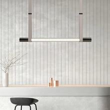 Load image into Gallery viewer, INSPIRA LIFESTYLES - Level Belted Tubular Chandelier, Trendy Modern Pendant, Sleek LED Chandelier, Nordic Chandelier, New Trend Chandelier, Modern Pendant Chandelier, MODERN LIGHTING FIXTURES, MODERN CHANDELIER, MINIMALIST CHANDELIER, Linear Chandelier, LEATHER STRAP LIGHT, LEATHER BELT PENDANT, GLASS LINEAR CHANDELIER, Dining Room Chandelier, Designer Pendant, Glass Tube Chandelier, Contemporary Light, Kitchen Island Light, Dining Table Light, Conference Room Light, Meeting Room Light, Office Light