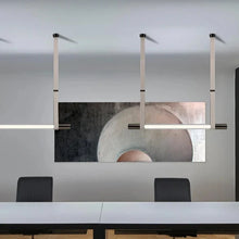 Load image into Gallery viewer, INSPIRA LIFESTYLES - Level Belted Tubular Chandelier, Trendy Modern Pendant, Sleek LED Chandelier, Nordic Chandelier, New Trend Chandelier, Modern Pendant Chandelier, MODERN LIGHTING FIXTURES, MODERN CHANDELIER, MINIMALIST CHANDELIER, Linear Chandelier, LEATHER STRAP LIGHT, LEATHER BELT PENDANT, GLASS LINEAR CHANDELIER, Dining Room Chandelier, Designer Pendant, Glass Tube Chandelier, Contemporary Light, Kitchen Island Light, Dining Table Light, Conference Room Light, Meeting Room Light, Office Light