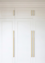 Load image into Gallery viewer, INSPIRA LIFESTYLES - Lex Long Pull Handles, sleek aluminum long pull handles, integrated appliance pull, cabinet and wardrobe pull hardware, matte black and satin brass finishes, contemporary drawer and door pulls