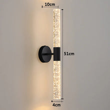 Load image into Gallery viewer, Inspira Lifestyles | Linea Crystal Rod Sconce LED wall lamp – modern crystal rod light fixture for bedroom, vanity, living room, wall sconce lighting, contemporary interior lighting