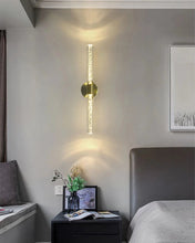 Load image into Gallery viewer, Inspira Lifestyles | Linea Crystal Rod Sconce LED wall lamp – modern crystal rod light fixture for bedroom, vanity, living room, wall sconce lighting, contemporary interior lighting