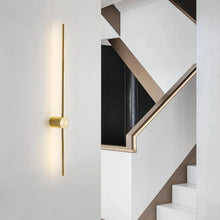 Load image into Gallery viewer, INSPIRA LIFESTYLES - Minimalist Wall Light, Modern Linear Tube LED Wall Lamp, Contemporary LED Wall Light, Sleek Linear Tube Lamp, Minimalist Wall ScModern LED Wall Lamp, Bedroom LED Lighting, Sleek Wall Light Fixture, Contemporary Bedside Lamp, Stylish Bedroom Wall Light, Energy-Efficient LED Wall Lamp, Elegant LED Reading Light, Modern Bedside Sconce, Black LED Wall Light, Bedroom Decor Lighting, Adjustable LED Wall Fixture, Cozy Bedroom Illuminationonce, Up-Down LED Wall Fixture, Black Gold Wall Light