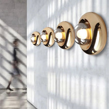 Load image into Gallery viewer, Orbis Wall light | Inspira Lifestyles - minimalist round circular Bauhaus-inspired LED sconce for modern interiors, minimalist round metal wall light, metal wall scone, retro style wall light, modern wall lighting, orb wall sconce, stylish wall sconce for modern interiors, commercial wall sconce, hotel wall sconce