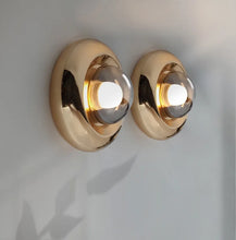 Load image into Gallery viewer, Orbis Wall light | Inspira Lifestyles - minimalist round circular Bauhaus-inspired LED sconce for modern interiors, minimalist round metal wall light, metal wall scone, retro style wall light, modern wall lighting, orb wall sconce, stylish wall sconce for modern interiors, commercial wall sconce, hotel wall sconce