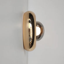 Load image into Gallery viewer, Orbis Wall light | Inspira Lifestyles - minimalist round circular Bauhaus-inspired LED sconce for modern interiors, minimalist round metal wall light, metal wall scone, retro style wall light, modern wall lighting, orb wall sconce, stylish wall sconce for modern interiors, commercial wall sconce, hotel wall sconce