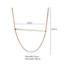 Load image into Gallery viewer, Parabola Belt Pendant | INSPIRA LIFESTYLES - Modern Minimalist Belt Pendant Lamp for high ceilings, Glass Tube Pendant Light, Creative LED Lighting Fixture, Living Room Pendant Light, Duplex Villa Pendant Lamp, Staircase Lighting Pendant, Minimalist Glass Tube Lamp, Contemporary LED Pendant Light, Elegant Belt Pendant Lamp, Stylish Modern Lighting, High-End Glass Pendant Light, Modern Living Room Illumination, Chic Duplex Villa Lamp, leather pendant light, industrial modern lighting