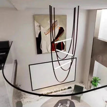 Load image into Gallery viewer, Parabola Belt Pendant | INSPIRA LIFESTYLES - Modern Minimalist Belt Pendant Lamp for high ceilings, Glass Tube Pendant Light, Creative LED Lighting Fixture, Living Room Pendant Light, Duplex Villa Pendant Lamp, Staircase Lighting Pendant, Minimalist Glass Tube Lamp, Contemporary LED Pendant Light, Elegant Belt Pendant Lamp, Stylish Modern Lighting, High-End Glass Pendant Light, Modern Living Room Illumination, Chic Duplex Villa Lamp, leather pendant light, industrial modern lighting