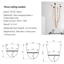 Load image into Gallery viewer, Parabola Belt Pendant | INSPIRA LIFESTYLES - Modern Minimalist Belt Pendant Lamp for high ceilings, Glass Tube Pendant Light, Creative LED Lighting Fixture, Living Room Pendant Light, Duplex Villa Pendant Lamp, Staircase Lighting Pendant, Minimalist Glass Tube Lamp, Contemporary LED Pendant Light, Elegant Belt Pendant Lamp, Stylish Modern Lighting, High-End Glass Pendant Light, Modern Living Room Illumination, Chic Duplex Villa Lamp, leather pendant light, industrial modern lighting