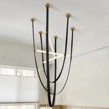 Load image into Gallery viewer, Parabola Belt Pendant | INSPIRA LIFESTYLES - Modern Minimalist Belt Pendant Lamp for high ceilings, Glass Tube Pendant Light, Creative LED Lighting Fixture, Living Room Pendant Light, Duplex Villa Pendant Lamp, Staircase Lighting Pendant, Minimalist Glass Tube Lamp, Contemporary LED Pendant Light, Elegant Belt Pendant Lamp, Stylish Modern Lighting, High-End Glass Pendant Light, Modern Living Room Illumination, Chic Duplex Villa Lamp, leather pendant light, industrial modern lighting