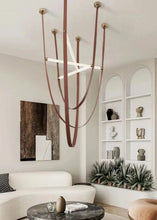 Load image into Gallery viewer, Parabola Belt Pendant | INSPIRA LIFESTYLES - Modern Minimalist Belt Pendant Lamp for high ceilings, Glass Tube Pendant Light, Creative LED Lighting Fixture, Living Room Pendant Light, Duplex Villa Pendant Lamp, Staircase Lighting Pendant, Minimalist Glass Tube Lamp, Contemporary LED Pendant Light, Elegant Belt Pendant Lamp, Stylish Modern Lighting, High-End Glass Pendant Light, Modern Living Room Illumination, Chic Duplex Villa Lamp, leather pendant light, industrial modern lighting