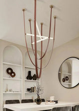Load image into Gallery viewer, Parabola Belt Pendant | INSPIRA LIFESTYLES - Modern Minimalist Belt Pendant Lamp for high ceilings, Glass Tube Pendant Light, Creative LED Lighting Fixture, Living Room Pendant Light, Duplex Villa Pendant Lamp, Staircase Lighting Pendant, Minimalist Glass Tube Lamp, Contemporary LED Pendant Light, Elegant Belt Pendant Lamp, Stylish Modern Lighting, High-End Glass Pendant Light, Modern Living Room Illumination, Chic Duplex Villa Lamp, leather pendant light, industrial modern lighting
