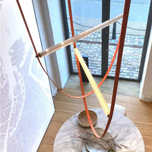 Load image into Gallery viewer, Parabola Belt Pendant | INSPIRA LIFESTYLES - Modern Minimalist Belt Pendant Lamp for high ceilings, Glass Tube Pendant Light, Creative LED Lighting Fixture, Living Room Pendant Light, Duplex Villa Pendant Lamp, Staircase Lighting Pendant, Minimalist Glass Tube Lamp, Contemporary LED Pendant Light, Elegant Belt Pendant Lamp, Stylish Modern Lighting, High-End Glass Pendant Light, Modern Living Room Illumination, Chic Duplex Villa Lamp, leather pendant light, industrial modern lighting
