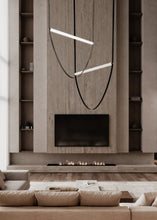 Load image into Gallery viewer, Parabola Belt Pendant | INSPIRA LIFESTYLES - Modern Minimalist Belt Pendant Lamp for high ceilings, Glass Tube Pendant Light, Creative LED Lighting Fixture, Living Room Pendant Light, Duplex Villa Pendant Lamp, Staircase Lighting Pendant, Minimalist Glass Tube Lamp, Contemporary LED Pendant Light, Elegant Belt Pendant Lamp, Stylish Modern Lighting, High-End Glass Pendant Light, Modern Living Room Illumination, Chic Duplex Villa Lamp, leather pendant light, industrial modern lighting